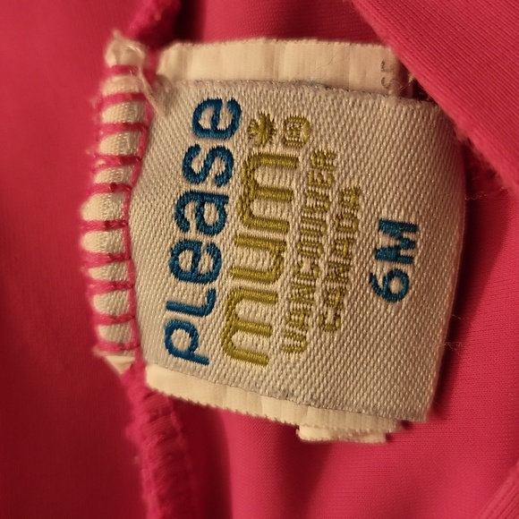 Pink polka dot rashguard swimsuit - Picture 3 of 4